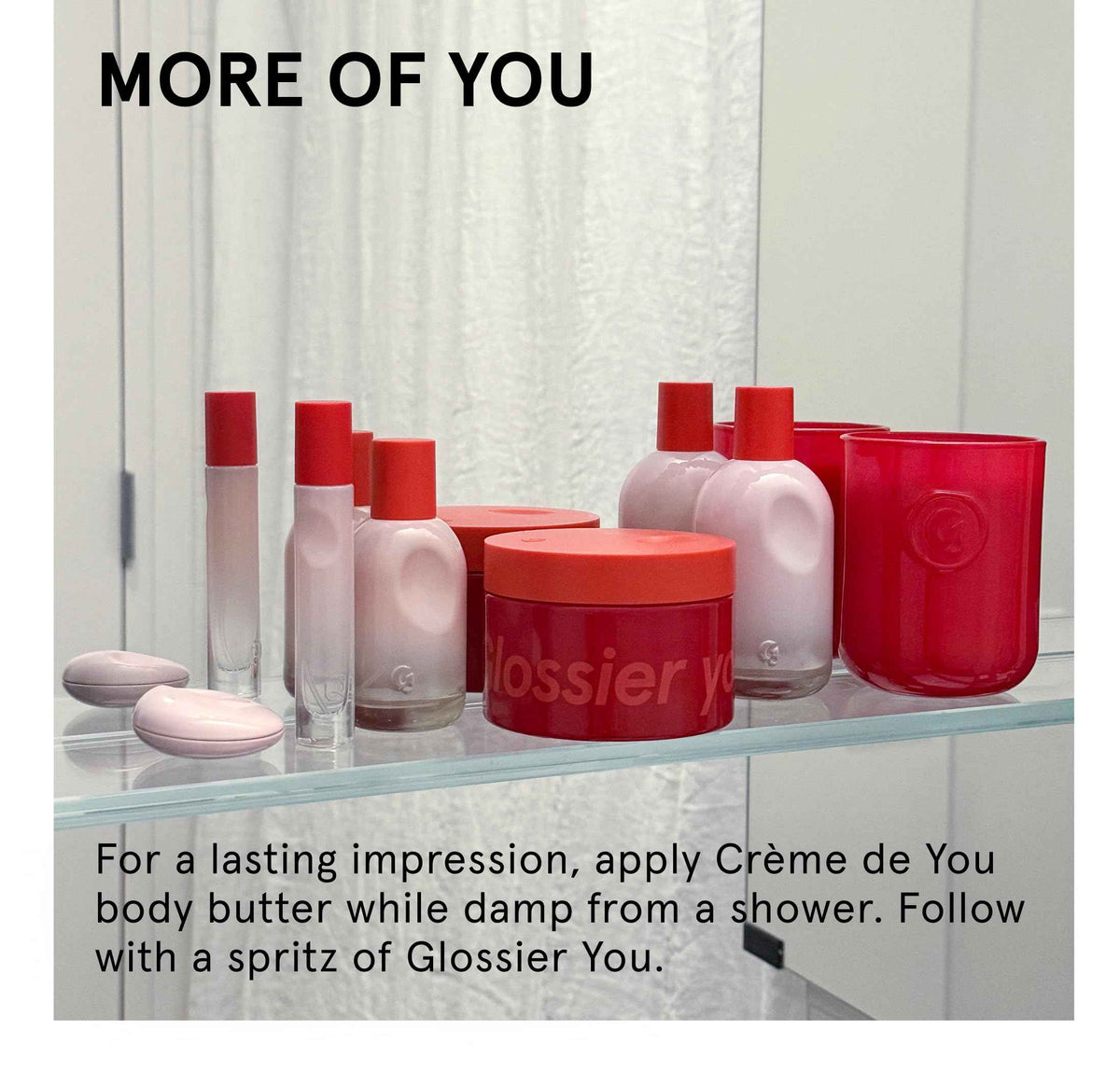 Glossier Crème de You Dry-Touch Body Butter - Signature You Fragrance Scented Body Cream for Dry Skin & 24 Hour Hydration - Shea Butter & Jojoba Oil - Warm & Spicy - Dermatologist-Tested, Vegan, 215ml
