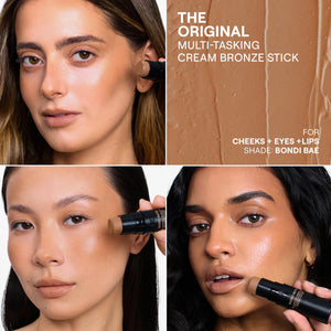 Nudestix Nudies Bronze All Over Matte Bronzing Stick – 3-in-1 Cream Bronzer for Cheeks, Eyes & Lips with Built-In Brush | Natural Contour & Sun-Kissed Glow | Bondi Bae NudestixBuy Supplements Australia