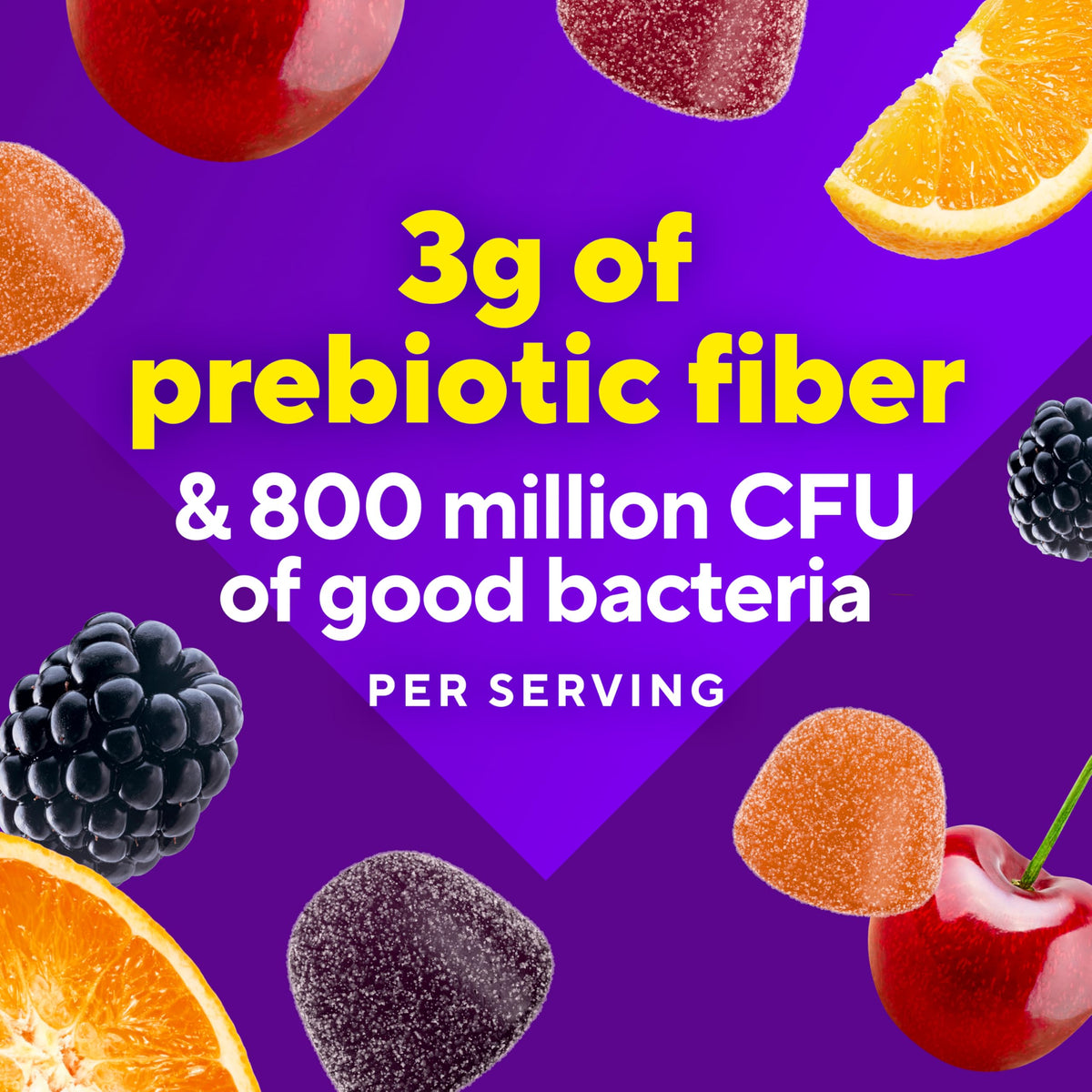 Vitafusion Fiber Well Probiotic Gummies | 3g Fiber | 60 Adult Gummy Vitamins for Women & Men | Plus Prebiotics | Assorted Fruit Flavors | Gluten and Dairy-Free Supplement