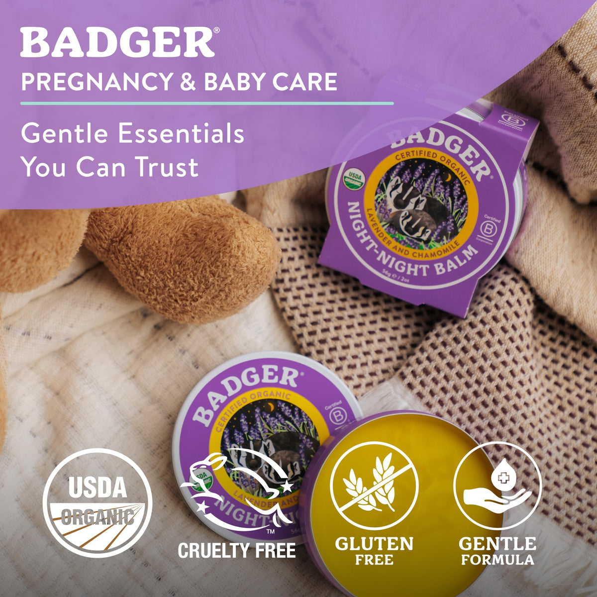 Badger Night Night Balm - 2 oz Tin