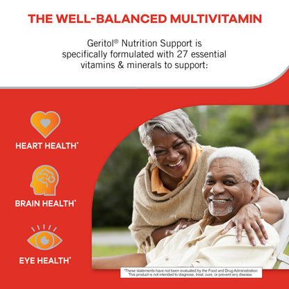 Geritol Multivitamin Supplement, Contains B-Vitamins, Antioxidants, Vitamins C, E & D and Iron, 27 Essential Vitamins and Minerals, Gluten-Free, Non-GMO, No Artificial Sweeteners, 40 Tablets, 2 Pack