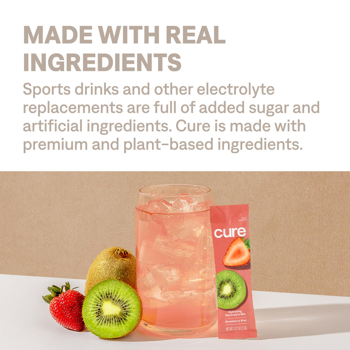 Plant-Based Electrolyte Drink Mix - No Added Sugar - FSA-HSA - Dehydration Relief Powder Made with Coconut Water - Non-GMO - Vegan - 28 Servings Jar - Strawberry Kiwi