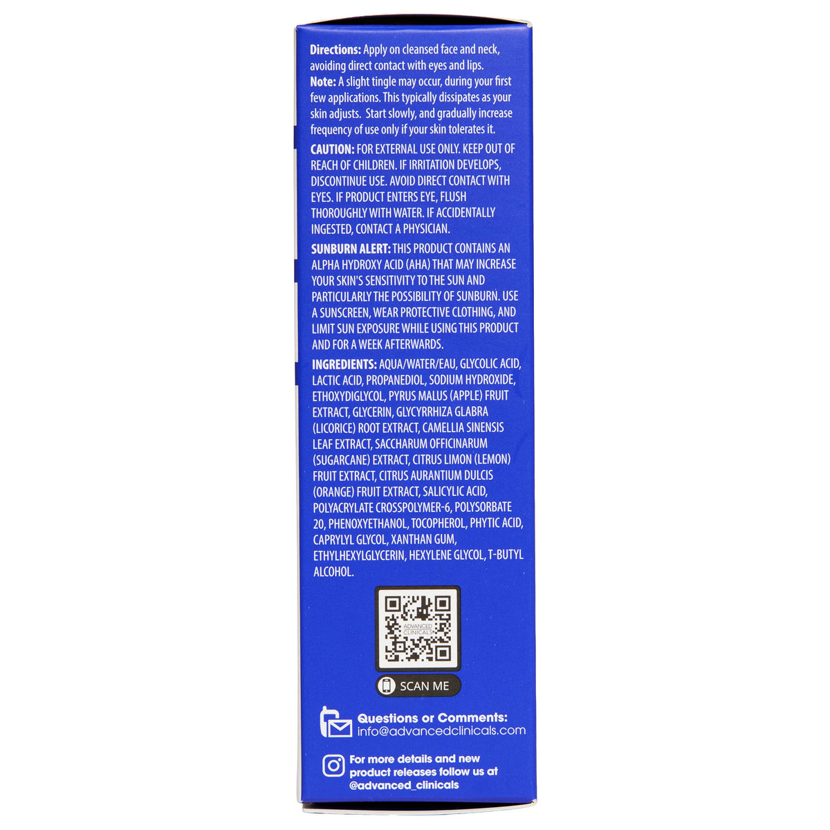 Advanced Clinicals 10% Glycolic Acid Serum – Triple Acid Exfoliant (52ml)