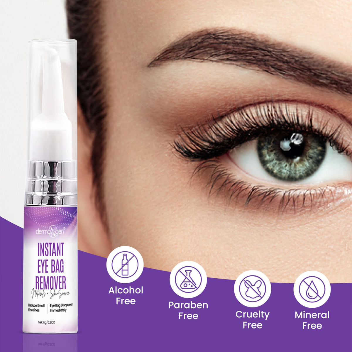 Dermaxgen Instant Under Eye Bag Remover Cream – Dark Circles & Puffiness Treatment, Anti-Aging Eye Cream for Wrinkles and Tired Skin – 0.21 oz