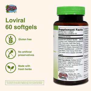 Herbs Etc. Loviral - Lung Health Supplement for Respiratory Defense & Support - Herbal Supplement with Lomatium, Pelargonium & OSHA - Gluten-Free - 60 Softgels (60 Servings) Herbs Etc.Buy Supplements Australia