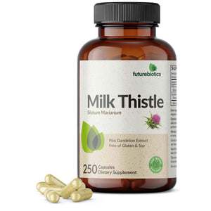Futurebiotics Milk Thistle Silymarin Marianum & Dandelion Extract Liver Health Support, Antioxidant Support, Detox, 300 Capsules