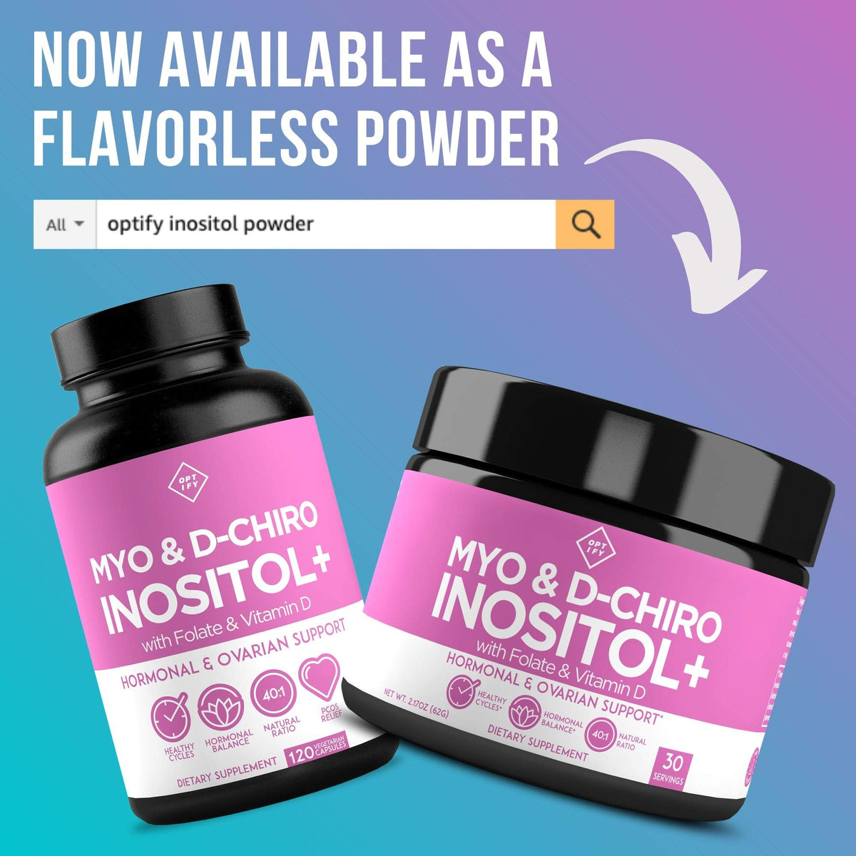 Premium Inositol Supplement - Myo-Inositol and D-Chiro Inositol Plus Folate and Vitamin