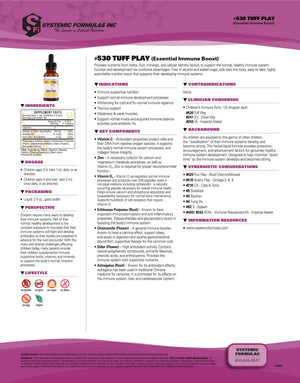 Systemic Formulas Tuff Play Kids Immune Support Supplement, 2 Fl Oz, with Vitamins C, D3 and Zinc #530 Systemic FormulasBuy Supplements Australia