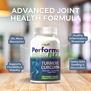 Performa Flex - Joint Support Supplement with Meriva, Turmeric Curcumin, Tart Cherry & Ginger - Ultra High Absorption - Support for Joint Mobility, Joint & Cartilage Health - 60 Capsules