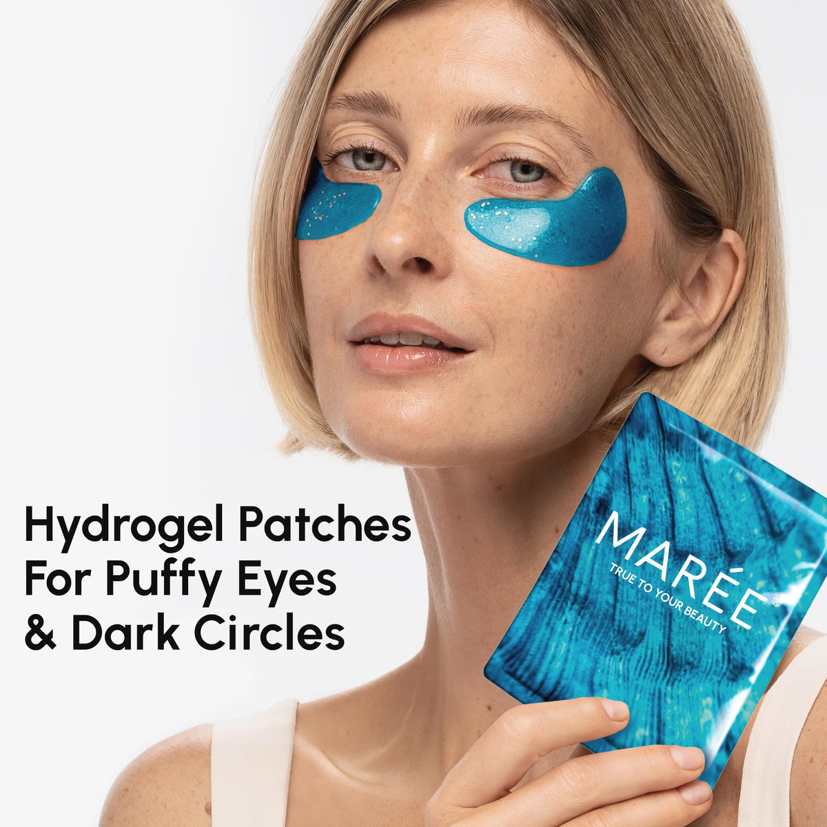MAREE Eye Gels 2 PACK - Marine Collagen & Hyaluronic Acid Under Eye Patches for Puffiness & Dark Circles