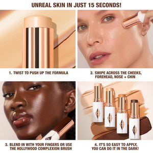 Charlotte Tilbury Unreal Skin Tint & Sheer Glow Hydrating Foundation Stick - Cream Foundation Makeup with Sheer-to-Light Coverage & a Buildable Formula - Blurring, Smoothing & Nourishing - 3 Fair Charlotte TilburyBuy Supplements Australia