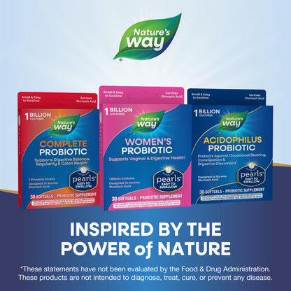 Nature's Way Women's Probiotic Pearls, Supports Vaginal and Digestive Health*, 1 Billion Live Cultures