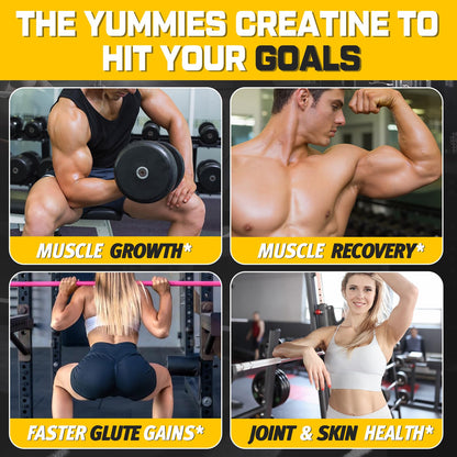 (180 Count) Creatine Monohydrate Gummies for Men & Women - Creatine Pre Workout Gummies for Muscle Builder, Muscle Strength, Recovery, Endurance, Energy
