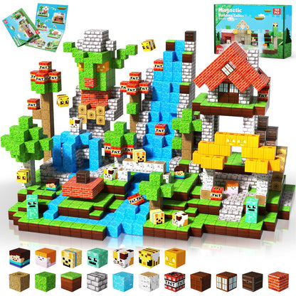 ToyUnited 150PCS Magnetic Blocks - Magnetic Building Blocks, Magnet Cubes Toys Stacking, Build Forest World Set, STEM Montessori Sensory Toys for Kids Boys Girls Ages 3 4 5 6 7 8 9 10+ Birthday Gifts