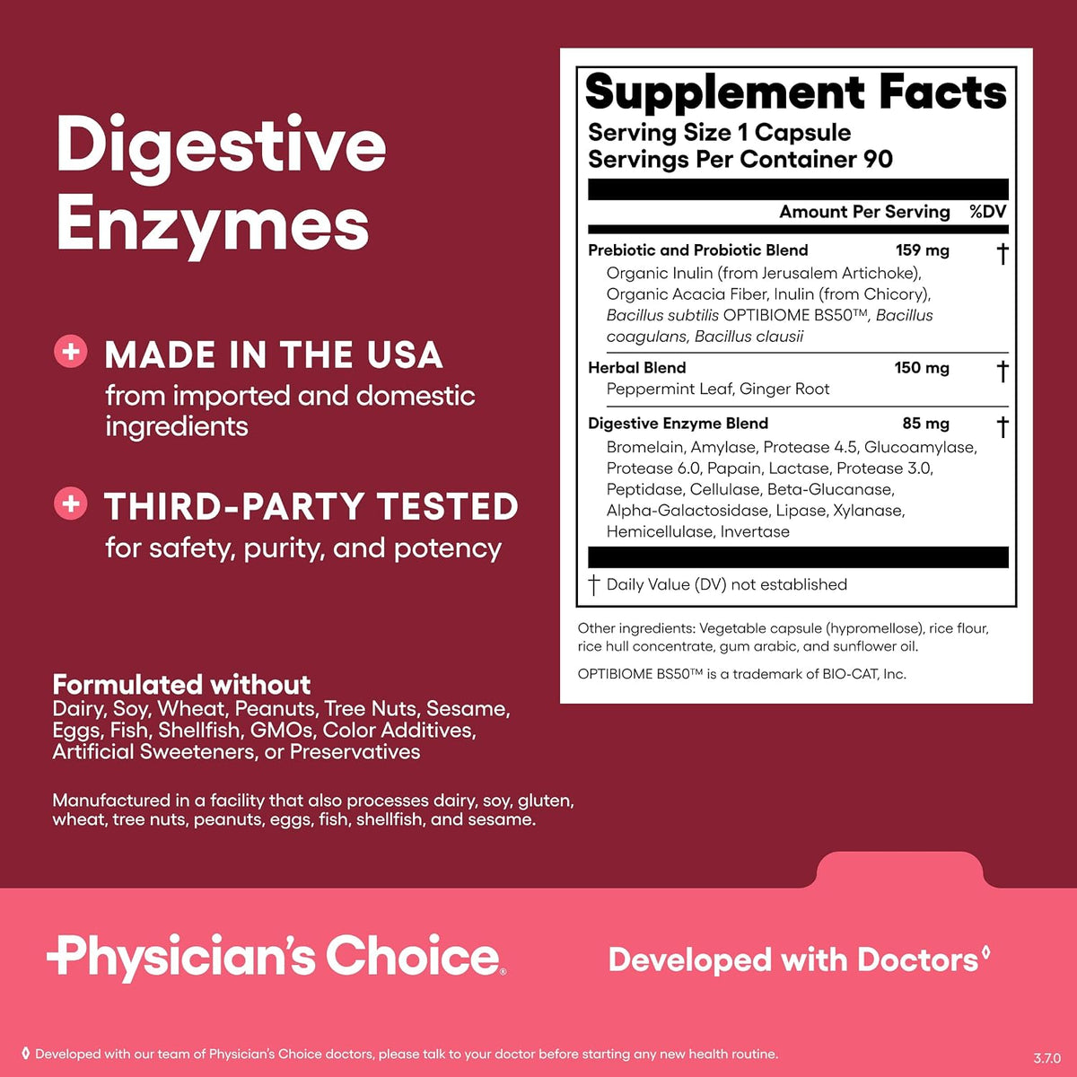 Physician's CHOICE Gut Value Bundle: 60 Billion Probiotic 30ct + Bloat & Gas Probiotic 30ct + Digestive Enzymes 90ct