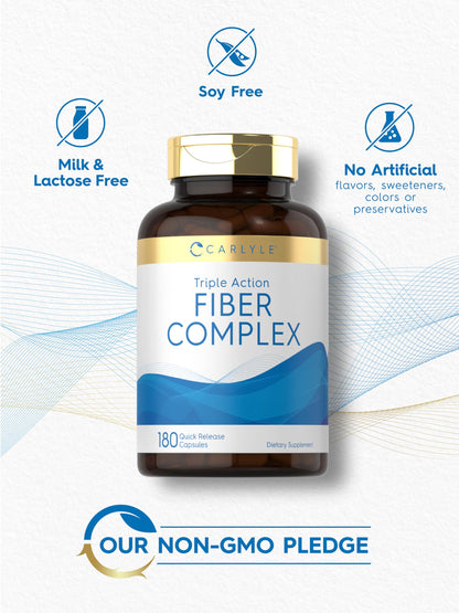 Carlyle Triple Action Fiber Complex | 180 Capsules | Vegetarian, Non-GMO and Gluten Free Supplement