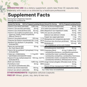 Micro Ingredients Prenatal Vitamins for Women - 38-in-1 with Folate, DHA, Choline, Iron, Probiotics, Inositol, & Vitamin C, D, B Complex - No Fillers - 240 Veggie Capsules