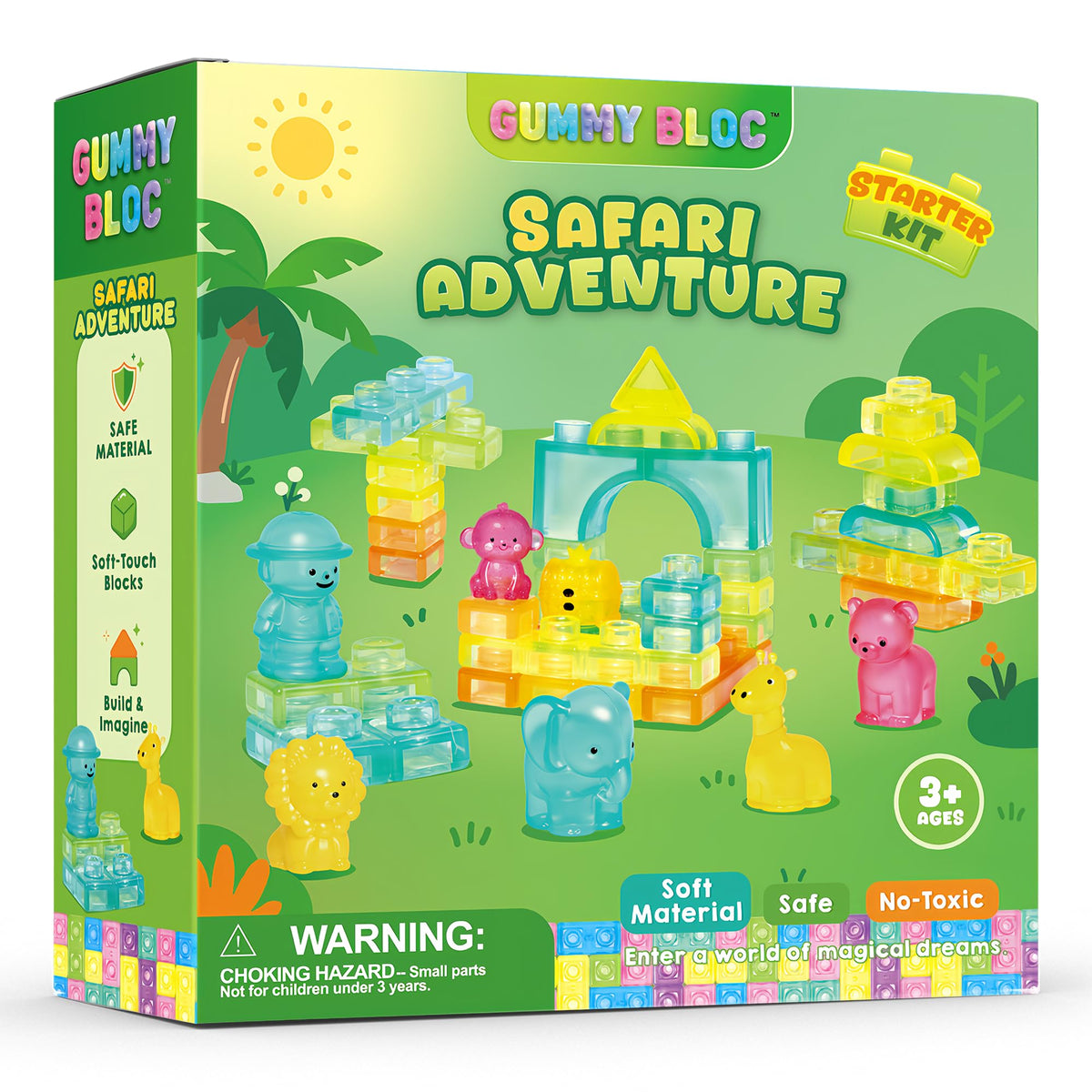 52PCS Sensory Soft Building Blocks for Toddlers, Squishy Stacking Toy