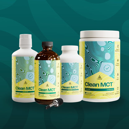 LevelUp Clean MCT Oil, 100% C8 Caprylic Acid, Keto, 32 oz