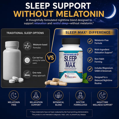 Dr Nandi Sleep Max – Magnesium & GABA Sleep Support – 60 Capsules