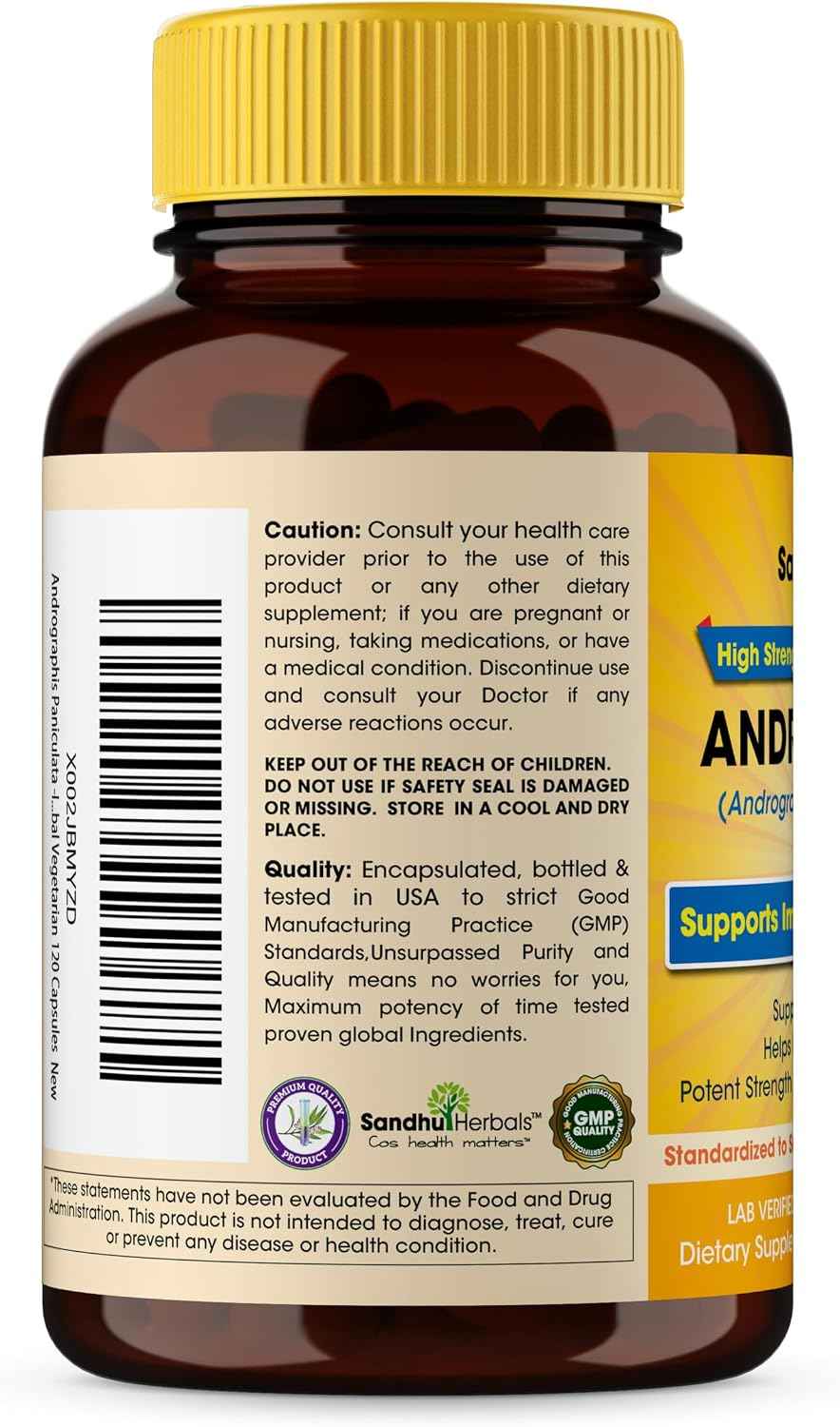 Andrographis Paniculata Kalmegh for Immune and Liver Health Support - 120 Vegetarian Capsules, 2 Months Supply - Ayurvedic Herbal Vegetarian Supplement Complex