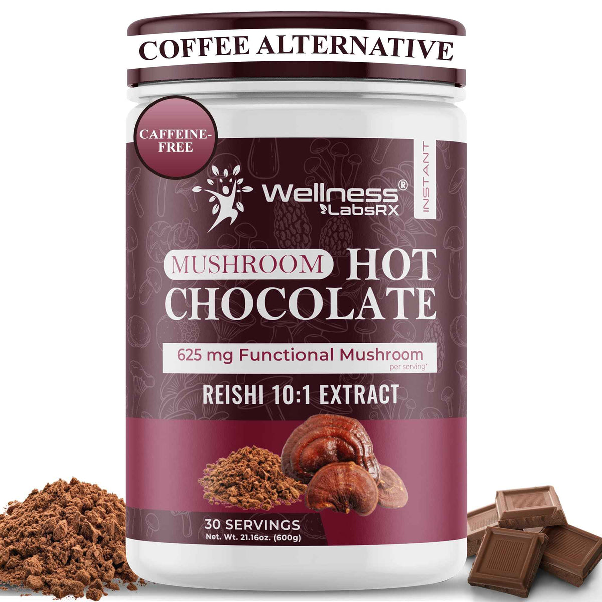 Mushroom Coffee, 90 Servings Organic Mushrooms Instant Coffea, Great Tasting Colombian Keto Coffee, 7 Superfood Mishrooms Lions Mane, Chaga, Reishi, Cordyceps, Maitake, Shiitake, and Turkey Tail