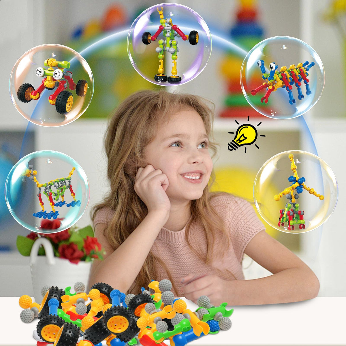 Afomida 156 PCS Creative Building Blocks Building Toy Set - Featuring Storage, Includes Dinosaur, Robot, Car, Spider, Dog, Animal Figure Building Toy Playset for Kids, Birthday Gift Ages 3+ (2)