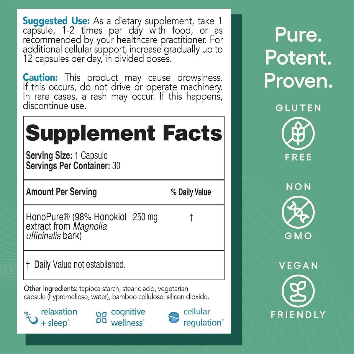 ecoNugenics Brain Health Supplement Bundle - PectaSol Modified Citrus Pectin Fiber + HonoPure Magnolia Bark Extract - Nootropic Pack for Sleep, Stress Relief, Cognitive Function, GABA Support