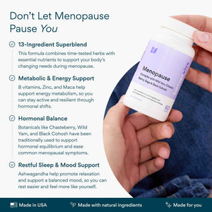 Bettervits Menopause Supplements for Women with Ashwagandha and Zinc - Hormone Balance Support with Vitamins D3 B6 B12 for Hot Flashes - Perimenopause Supplements for Monthly Wellness - 60 Capsules