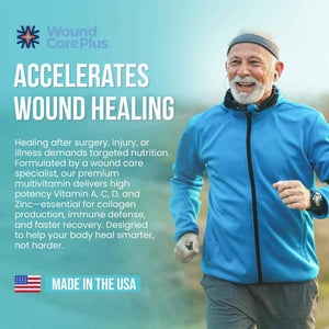 Wound Care Plus Men's Multivitamin - Comprehensive Vitamin & Mineral Blend with Vitamins A, B, C, D, E, Zinc - Supports Immune Health, Energy & Skin Wellness - 60 Capsules - Non-GMO, Gluten-Free