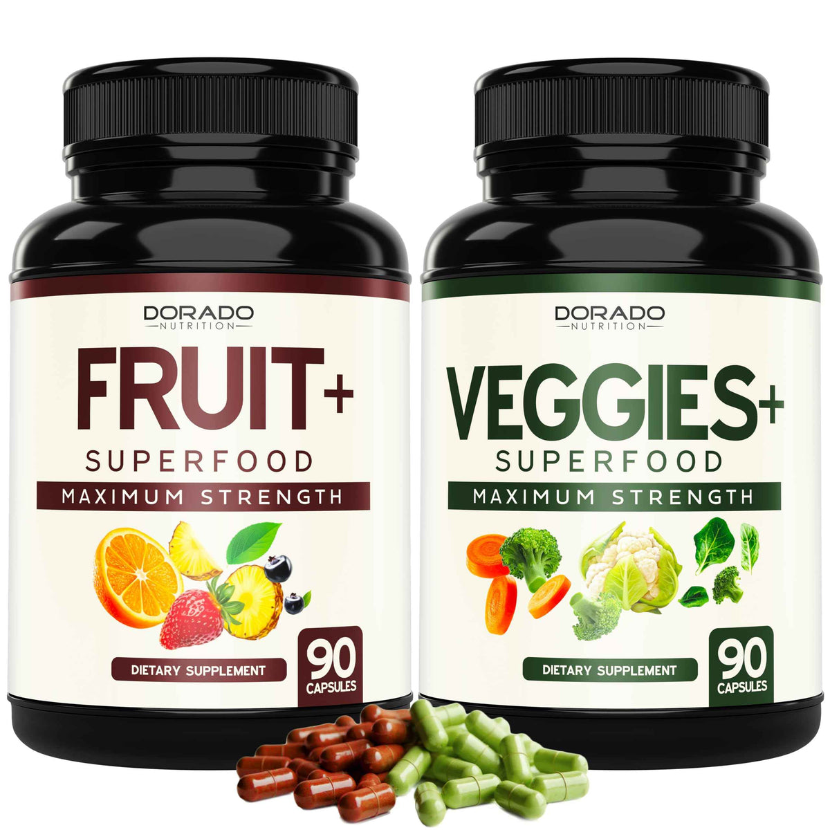 Fruit and Veggies Supplement (180 Capsules) Superfood Fruits and Vegetables Supplements for Adults - Premium Super Food for Energy and Immune Support - Veggies Capsules - Non-GMO & Vegan - USA Made