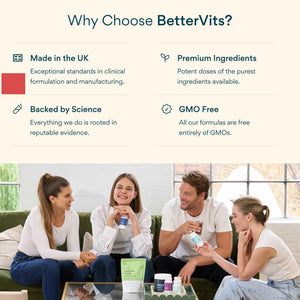 Bettervits Menopause Supplements for Women with Ashwagandha and Zinc - Hormone Balance Support with Vitamins D3 B6 B12 for Hot Flashes - Perimenopause Supplements for Monthly Wellness - 60 Capsules
