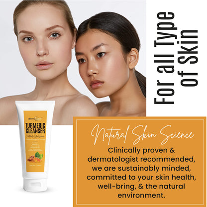 DERMAXGEN Turmeric Facial Cleanser - Natural Anti-Aging Exfoliating Face Wash for Acne Scars & Dark Spots (5 oz)
