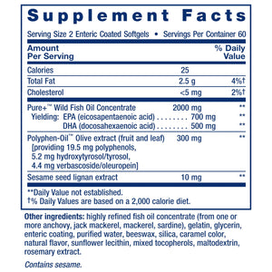 Life Extension Super Omega-3 EPA/DHA Fish Oil, Sesame Lignans & Olive Extract – Heart Health, Brain Health, Inflammation Health Support, Gluten-Free, Enteric-Coated, Non-GMO, 120 Softgels Life ExtensionBuy Supplements Australia