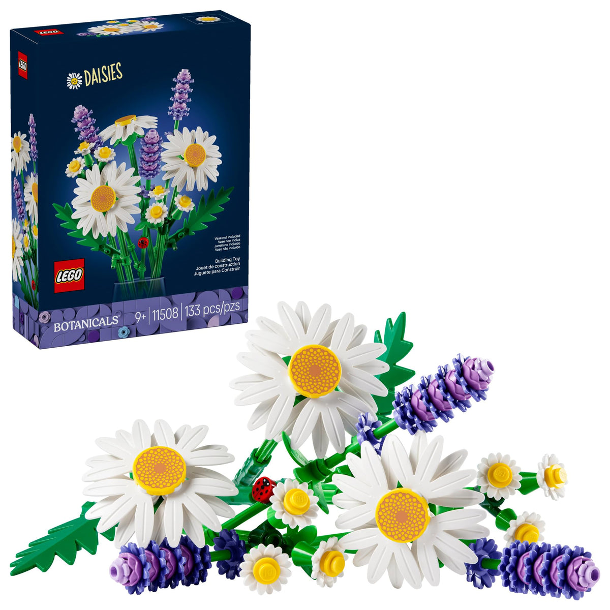 LEGO Botanicals Daisies Building Toy - Artificial Flowers Crafting Kit for Girls & Boys, Ages 9+ - Kids Room Decor for Book Shelf or Desk - Gift Idea for Birthdays - 11508