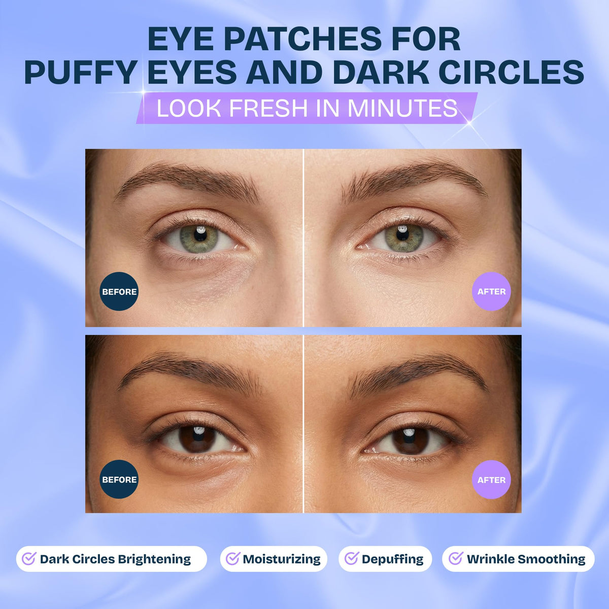 MAREE Under Eye Patches (12 Pairs) - Collagen & Hyaluronic Acid for Puffy Eyes