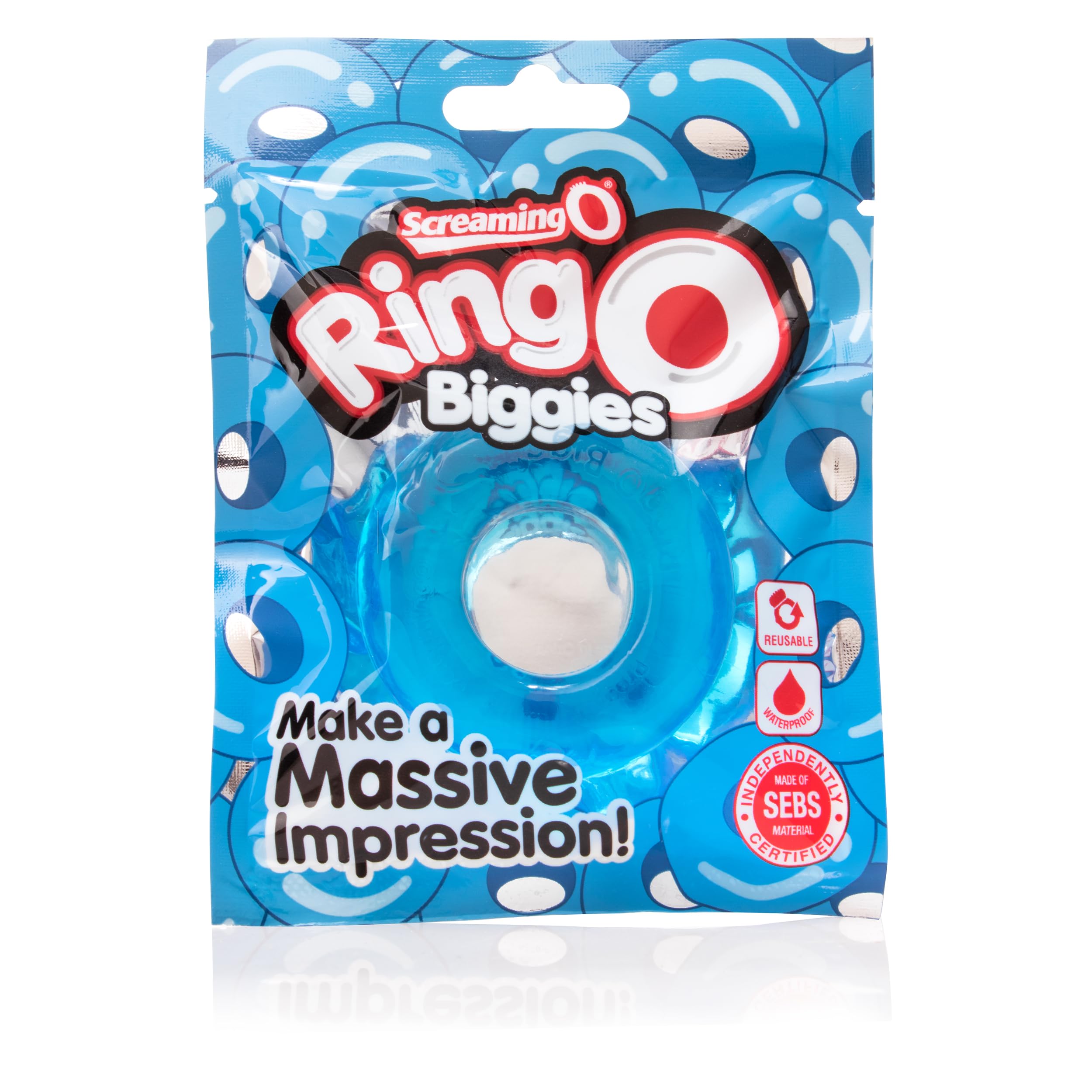 Screaming O Ringo Biggies,Blue - Iconic Award Winning Cock Ring, Disposable Cock Ring - Penis Ring, Increase Pleasure - Couple Sex Toys, Dick Ring for Mutual Pleasure
