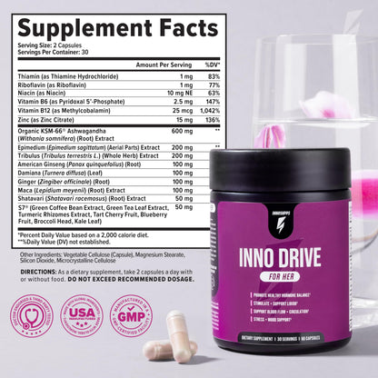 Inno Drive for Her Hormone Balance & Libido Support for Women, 30 Servings