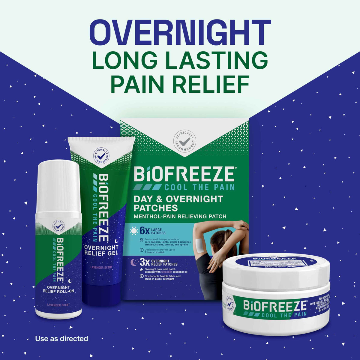 Biofreeze Overnight Gel Pain Relief, Knee & Lower Back Pain Relief, Arthritis Pain Reliever, Neck Pain Relief, Cooling Joint Pain Relief, Lavender Scented Menthol Gel 3 Fl Oz