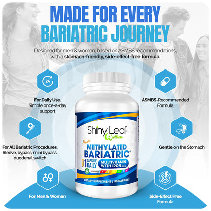 Shiny Leaf Bariatric Multivitamin with Iron 45 mg, Once Daily, 90 Count