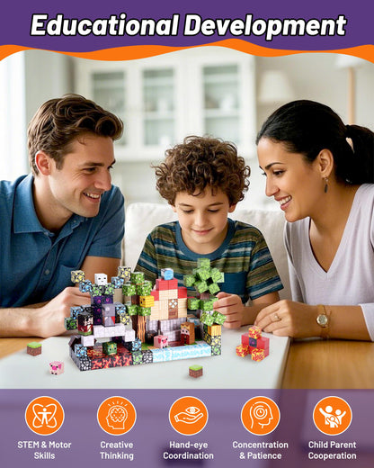TNQDA 200 PCS Magnetic Blocks STEM Building Set for Boys Girls Kids Age 3+