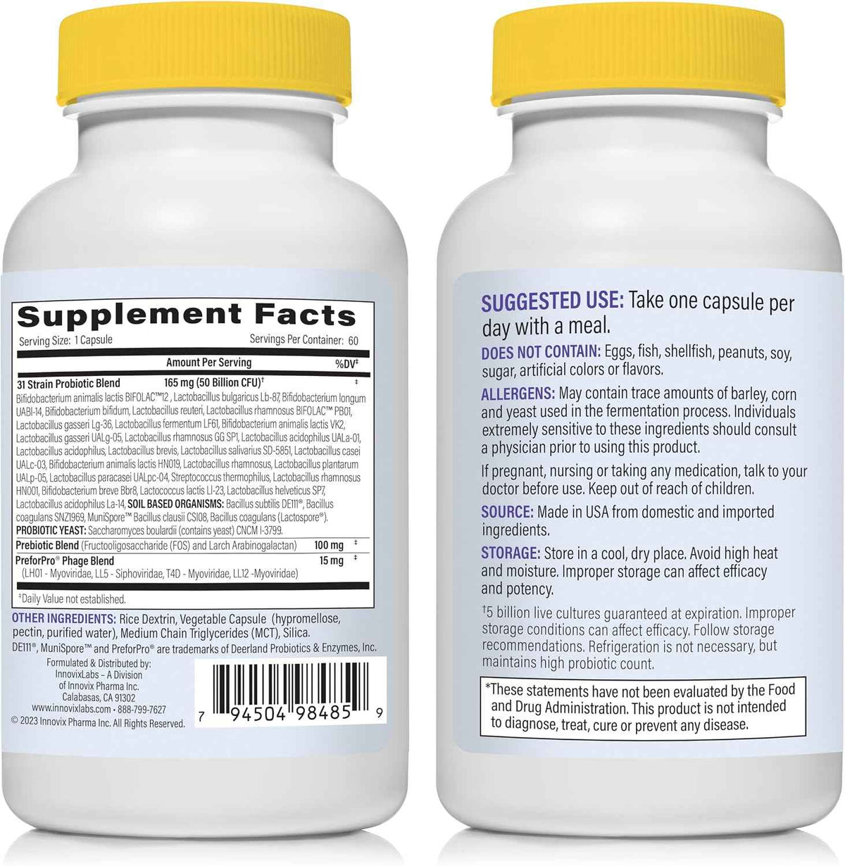 InnovixLabs Multi Probiotic & Curcumin Bundle Multi-Strain Probiotic (60 Time-Release Capsules) Turmeric Curcumin (100 Time-Release Tablets). Supports Gut and Immune Health. *