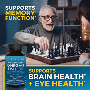 Viva Naturals Omega 3 Fish Oil Supplement for Women and Men - 2500 mg Triple Strength Fish Oil per Serving with Omega 3 Fatty Acids Including EPA, DHA DPA