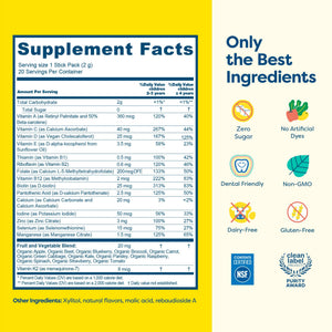 Hiya Kids Multivitamin - 15+ Essential Vitamins & Minerals with Fruits & Veggies for Ages 2+, Supports Growth, Development & Immune