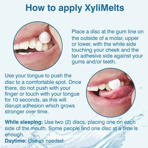 Oracoat XyliMelts for Dry Mouth Night Time or Day - Moisturizing Dry Mouth Adhering Discs, Sugar Free with Xylitol, 100 Count,
