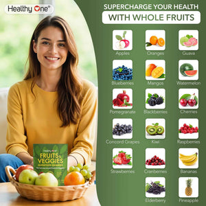 Fruits & Veggies Sugar-Free Gummies - 27 Whole Foods - Equals 3 Servings of Fruits & Vegetables - Improve Energy, Focus & Immune Function - Fiber - Antioxidants - Organic Ingredients - 14 Packets