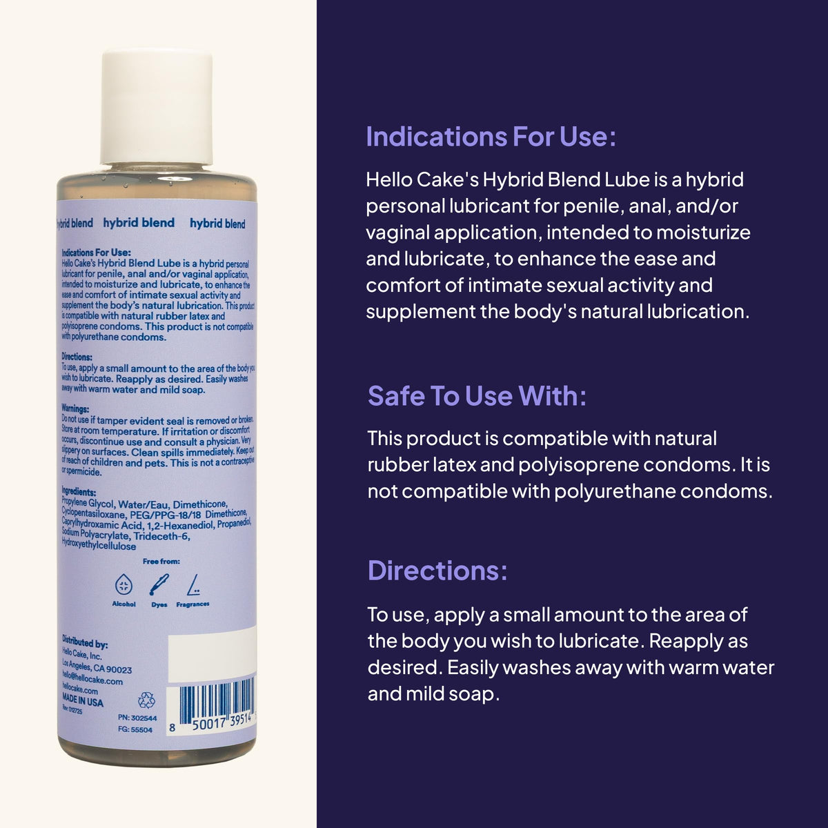 Hello Cake Hybrid Personal Lubricant, 8 fl oz
