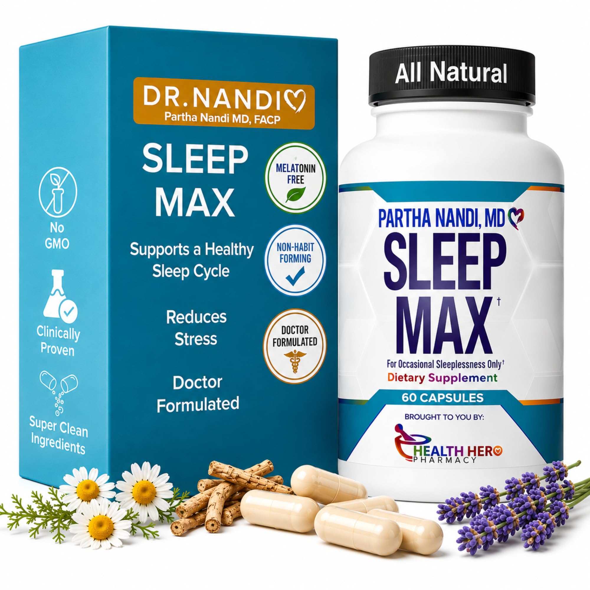 Dr Nandi Sleep Max – Magnesium & GABA Sleep Support – 60 Capsules