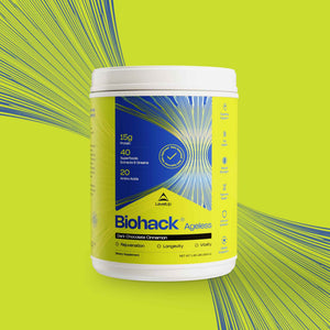 LevelUp Biohack Ageless: Colostrum Collagen Superfoods Antioxidants Spermidine Amino Acids Creatine for Women and Men, Total Body Rejuvenation (Dark Chocolate Cinnamon)