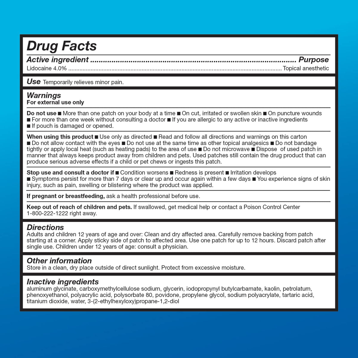 Amazon Basic Care Maximum Strength OTC Pain Relief, 4% Lidocaine Patch, 3.9” x 5.5”, 15-Count Box (Previously HealthWise) (Pack of 2)